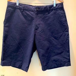 New Brooks Brothers W36 Navy Seersucker Shorts